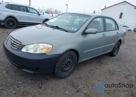 2003 Toyota Corolla Le z USA, uszkodzony, nr VIN 2T1BR32EX3C087960
